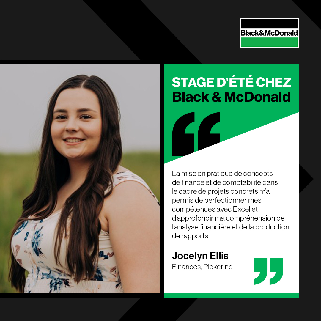 bandmlimited's tweet photo. Cet été, Jocelyn a apporté son soutien à des projets liés à la présentation de l’information financière et a développé des outils pour renforcer l’analyse, la reddition de compte et la prise de décisions.
#BlackAndMcDonald #StageDété2026 #AnalyseFinancière #CarrièresDansLaFinance https://t.co/MW4z679iWi