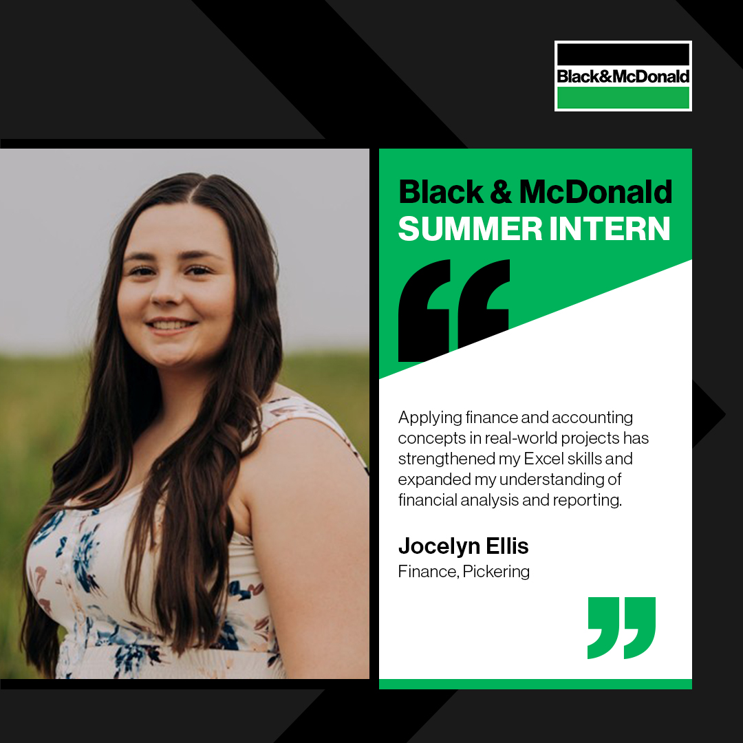 bandmlimited's tweet photo. This summer, Jocelyn has been supporting financial reporting initiatives and developing tools that strengthen analysis, reporting and decision-making.

#BlackAndMcDonald #SummerInternship2026 #FinancialAnalysis #FinanceCareers https://t.co/sByjAxRzd6