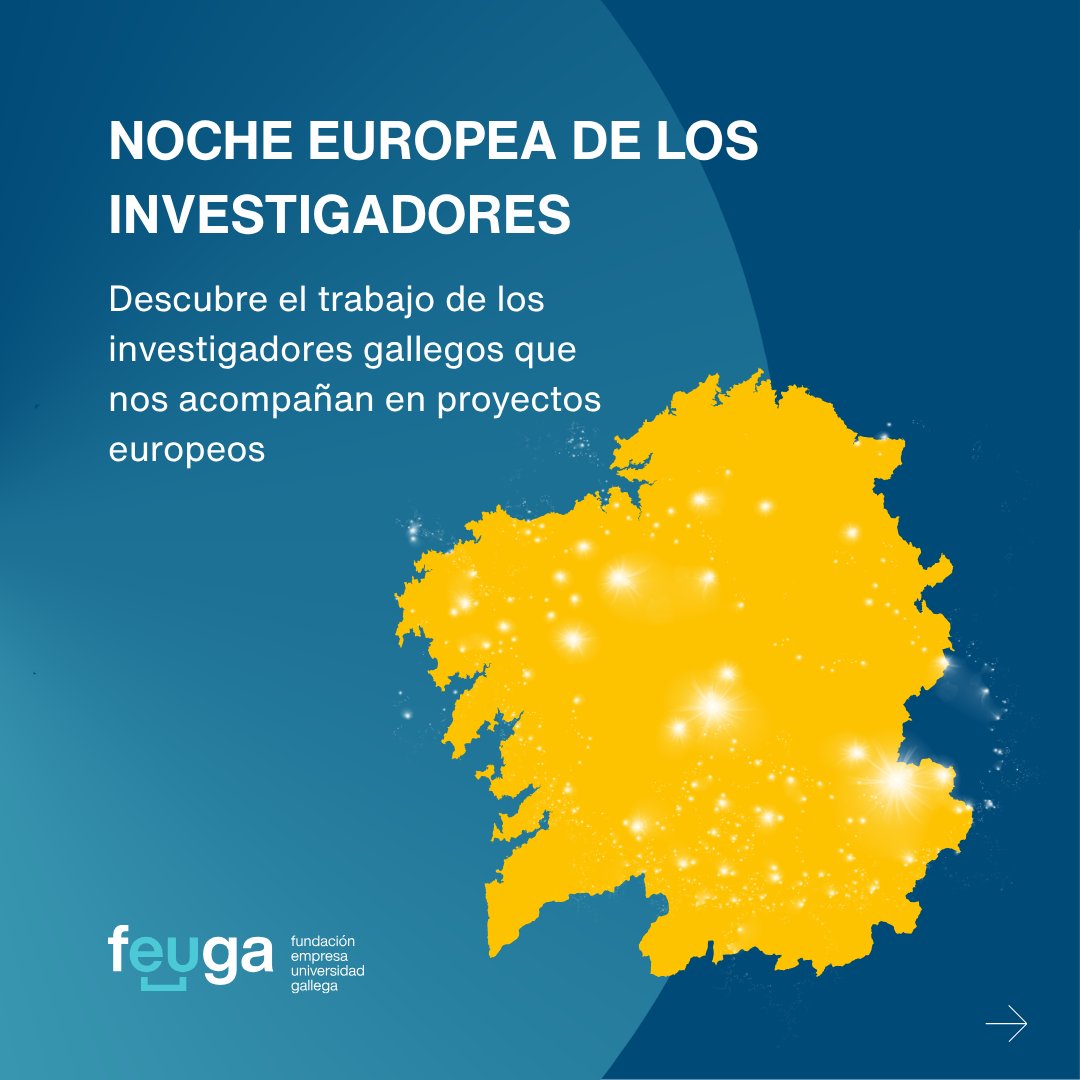 FEUGA_oficial's tweet photo. ✨ La investigación gallega está en movimiento y tenemos la suerte de acompañarla.
Con motivo de la Noche Europea de los Investigadores, ponemos el foco en algunos de los investigadores de @UniversidadeUSC, @uvigo y @UDC_gal con los que colaboramos.
Conócelos 👇
#FEUropa https://t.co/fUoaIpuUCf