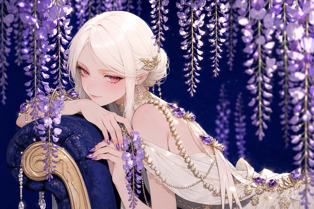 yokaAIart's tweet photo. ◊ Wisteria Repose https://t.co/I8VoNx2VKB