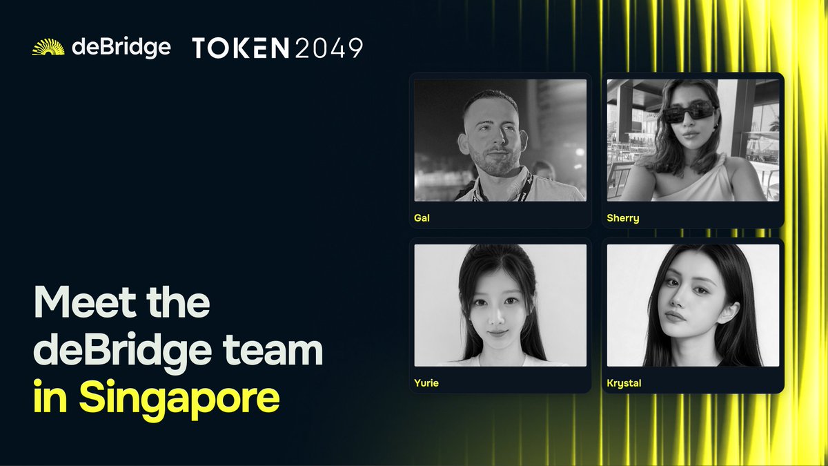 debridge's tweet photo. The deBridge team is heading to TOKEN2049

Drop a comment or reach out to @gal_stern if you’d like to connect

See you there 🇸🇬 https://t.co/emczplj8NW