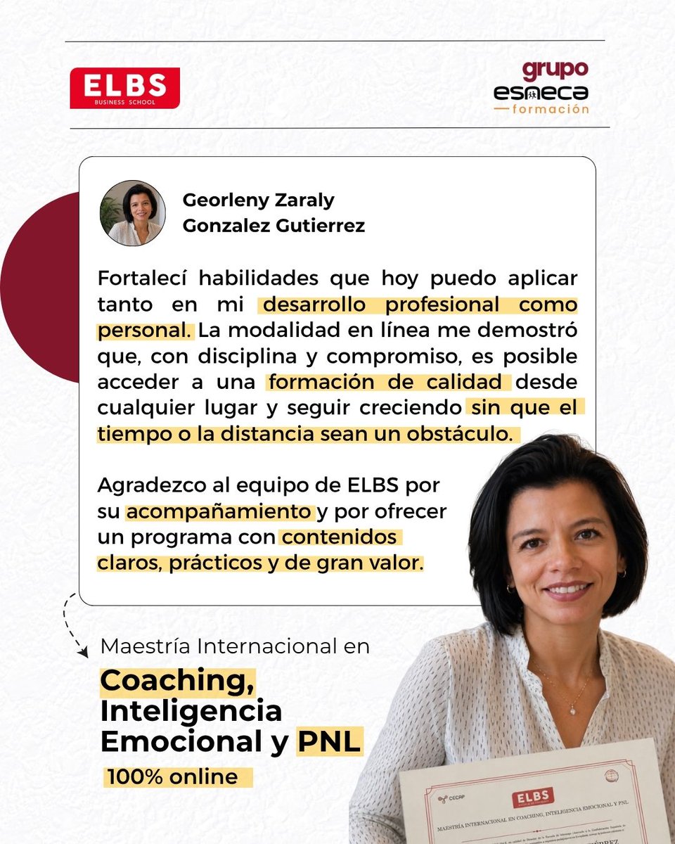 Escuela_ELBS's tweet photo. ¡Gracias, Georleny Zaraly, por compartir tu opinión de la Escuela ELBS!
¿Tú también quieres formarte con nosotros? 💬👇🏼 Escribe “Info” y te enviamos todos los detalles sin compromiso.
#formaciononline #Masteronline #EstudiarOnline #opinionesesneca #opinionesneca https://t.co/R5P8bdOdvl