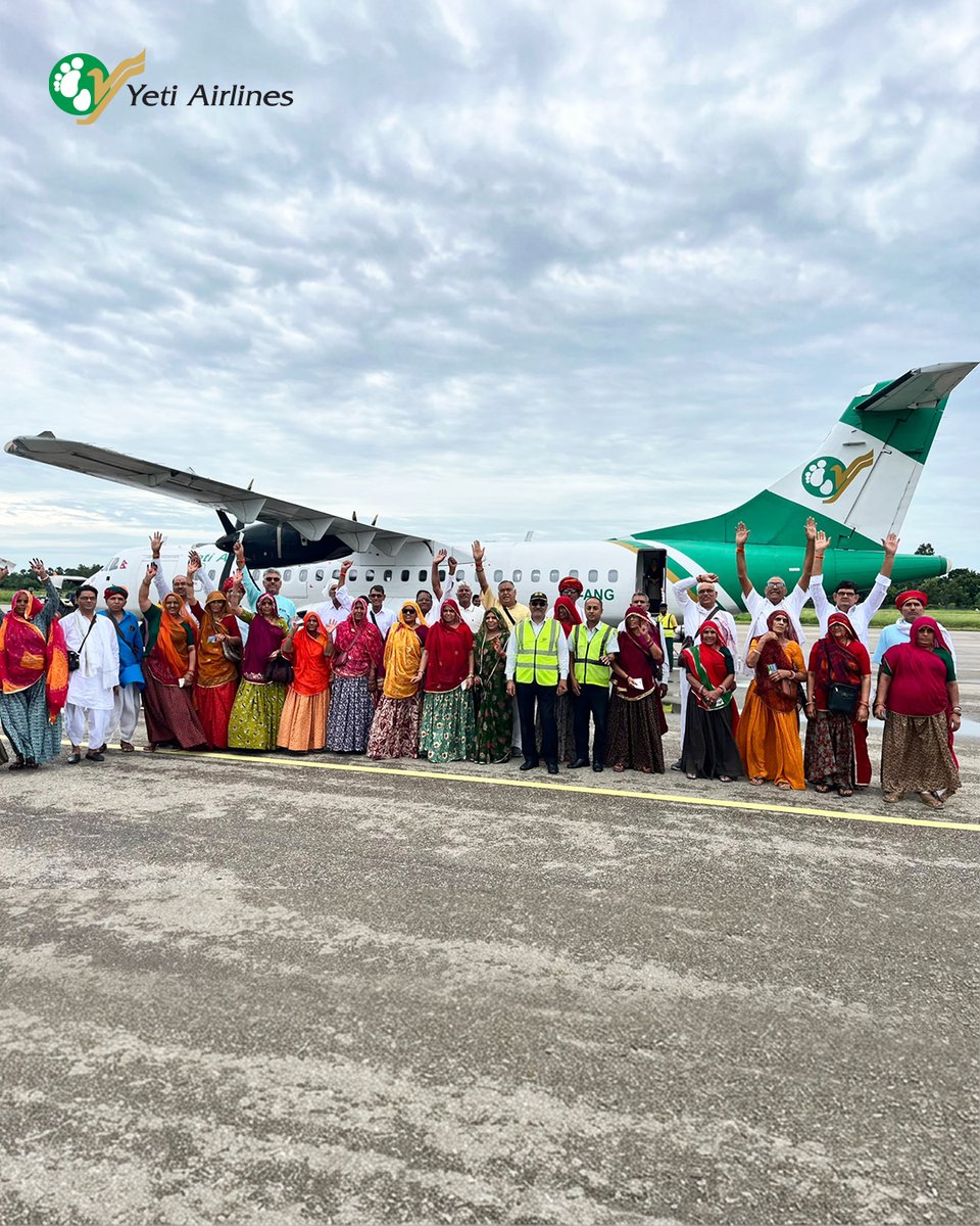 FlyYeti's tweet photo. A flight full of traditional Indian attire, rich culture, warm smiles, and vibrant colors! ✈️✨ Their joyful spirit and beautiful traditional dresses made this journey extra special. 

#YetiAirlines #IndianPassengers #Culture #Attire https://t.co/5sHuz5X9v1