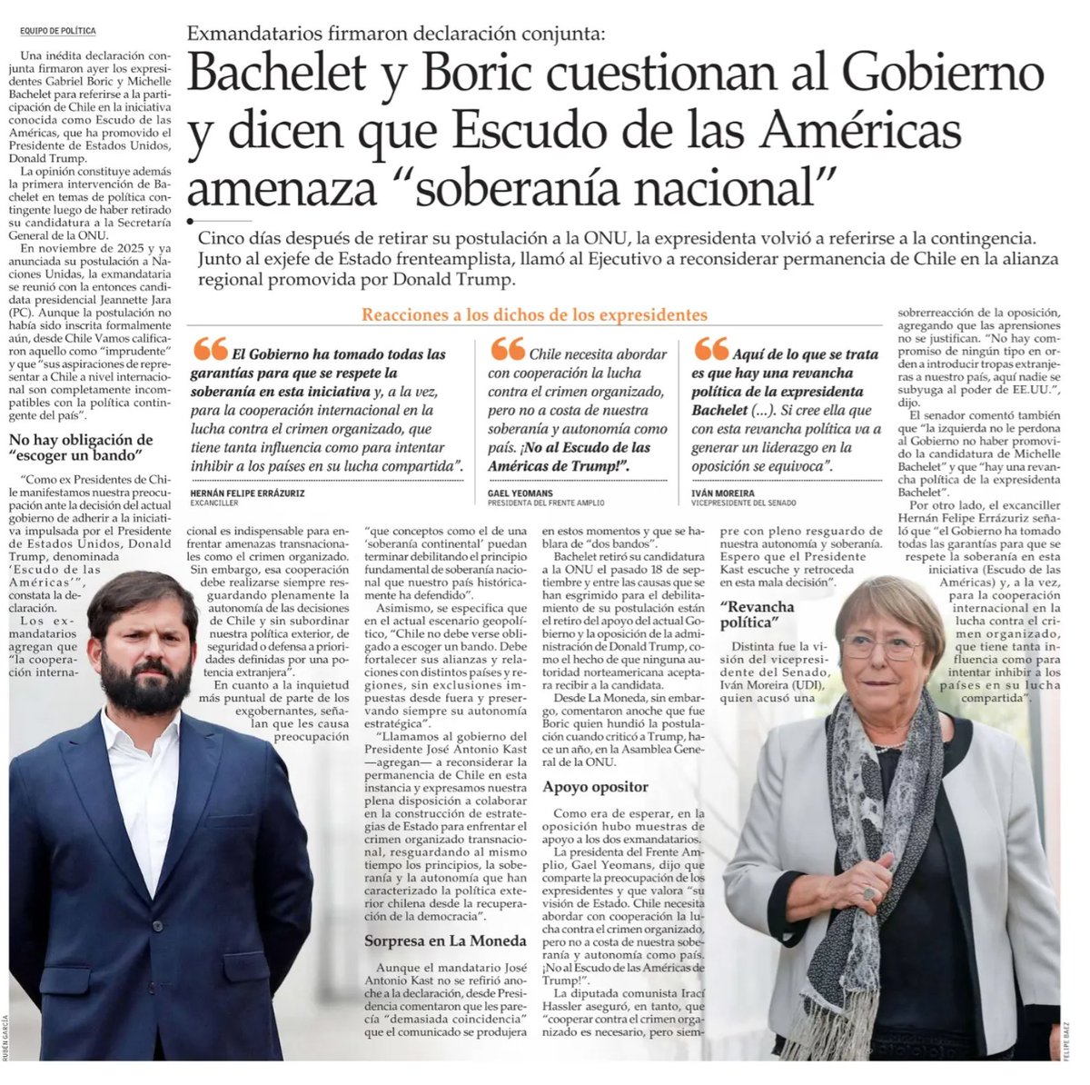 ojodelmedio's tweet photo. ElMer por fin encuentra un excanciller que defienda el Escudo de las Américas de Trump: Hernán Felipe Errázuriz, el último canciller de Pinochet (y editorialista del diario). https://t.co/apWRype3UV