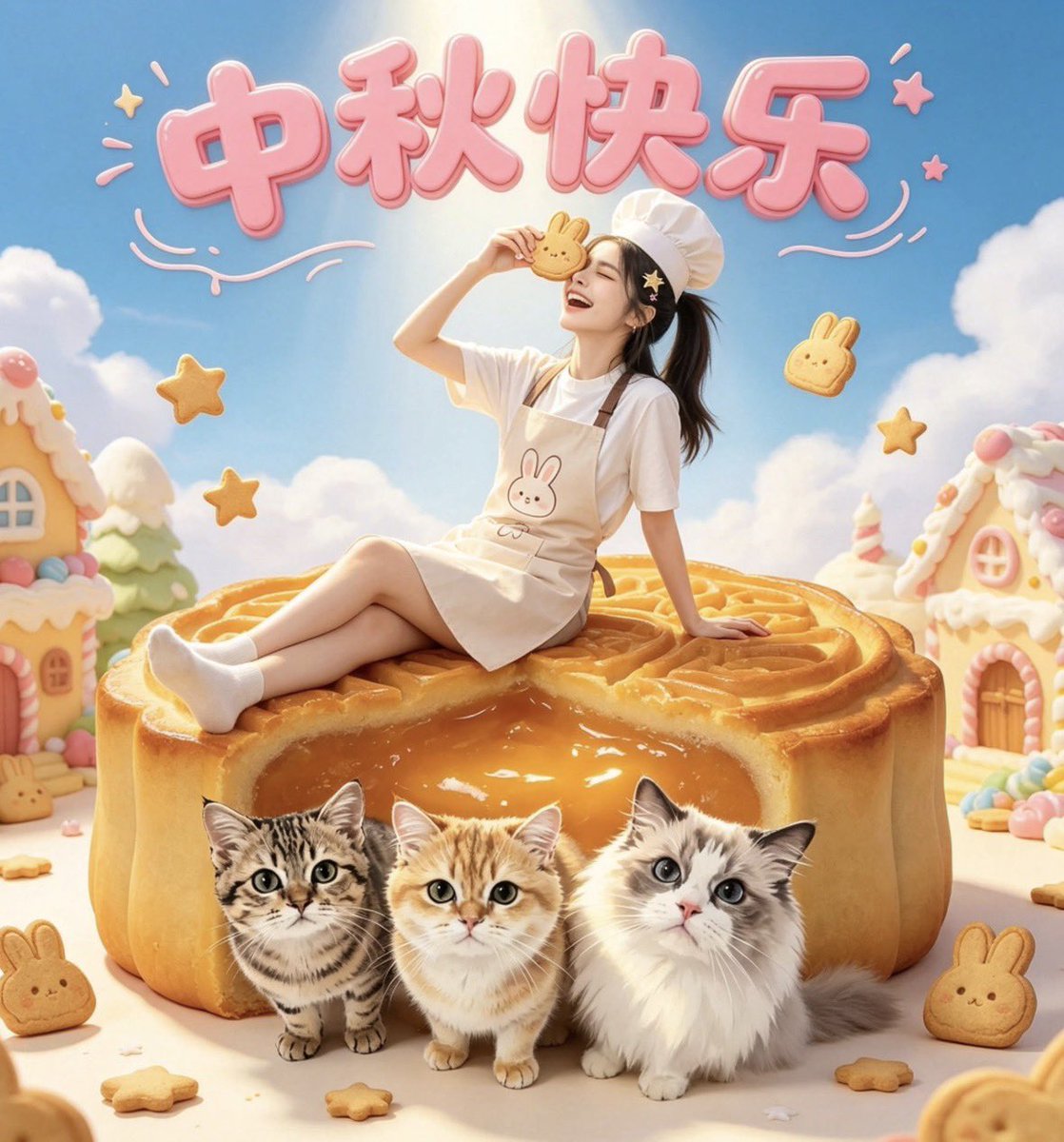 sh091325's tweet photo. Happy Mid-Autumn Festival 🎑🥮🌕 
愿你平安、快乐，健康幸福所有美好的事情都如期而来。
LOVE YOU MORE LK 25
#lookkaewkamollak #BabySorbet
#BabyCroissant
#BabyViola https://t.co/wkvMRzqKb8