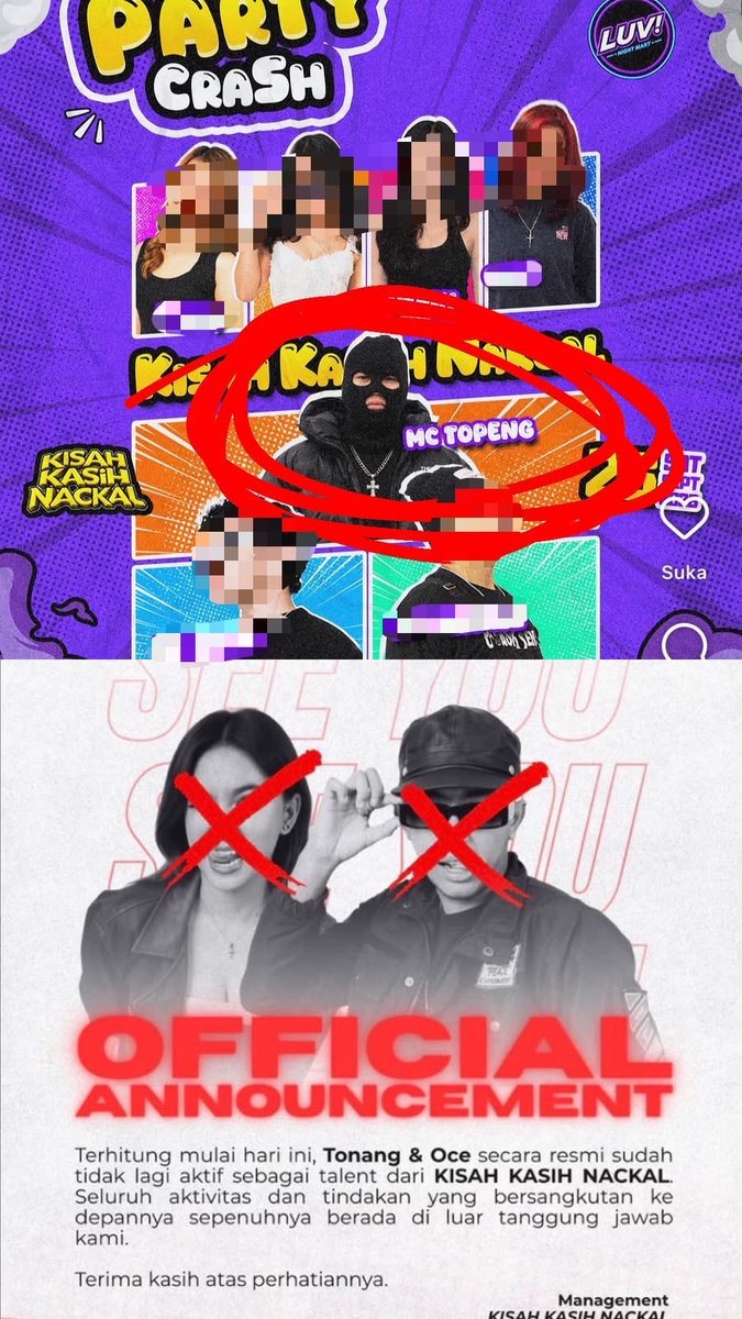 rocherochefa's tweet photo. di kick apa cuma di take down dari poster? 😭 katanya udah bukan talent, tapi kok masih ada di line up? wkwk https://t.co/MdvOHuyWcY