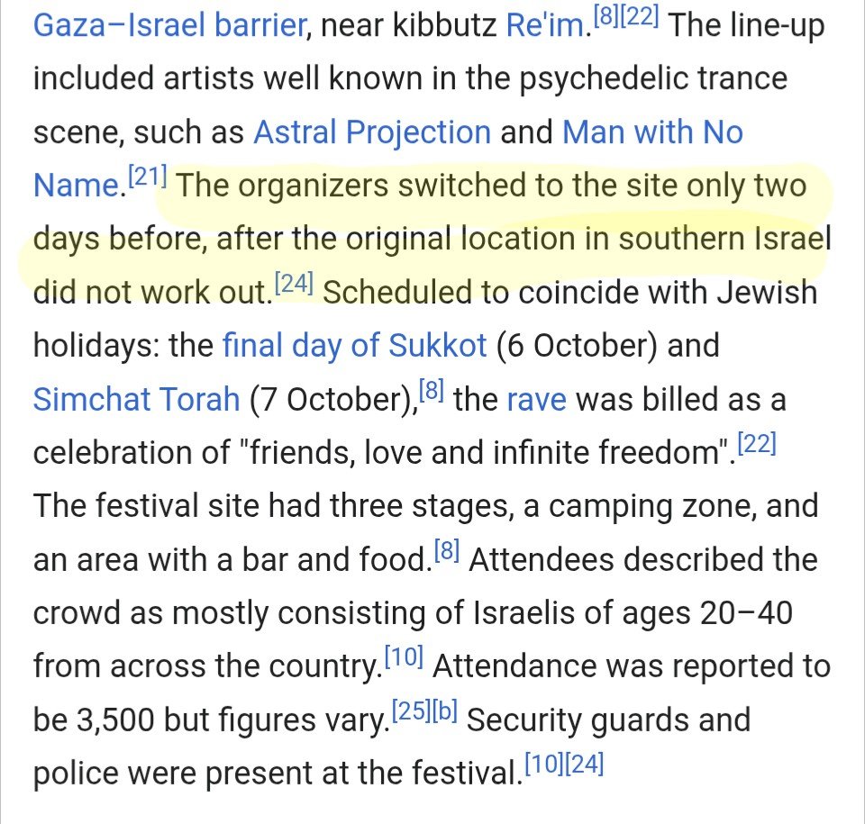 theunframing's tweet photo. @xIsraelExposedx @ReplyAndBlocker @The_Darwinist52 @kthalps @KatieHalperShow The festival location was moved only 2 days before it was scheduled to start and nobody ever talks about it.

This was AFTER Israel had been warned by UAE, Egypt, and IDF soldiers that an attack was likely to occur. https://t.co/FEmvUCd1Ih