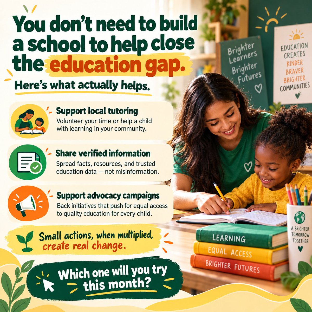 BHMFoundation's tweet photo. Small Actions, Big Impact: How You Can Help Close the Education Gap? https://t.co/LE8ayFvYKC