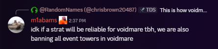 tdx_leaks's tweet photo. ⚠️You won't be able to rely on strategies in Voidmare! 

Event towers will also be banned for what is about to be the Hardest Game-mode coming to TDX. https://t.co/4Z9cGWOvaB