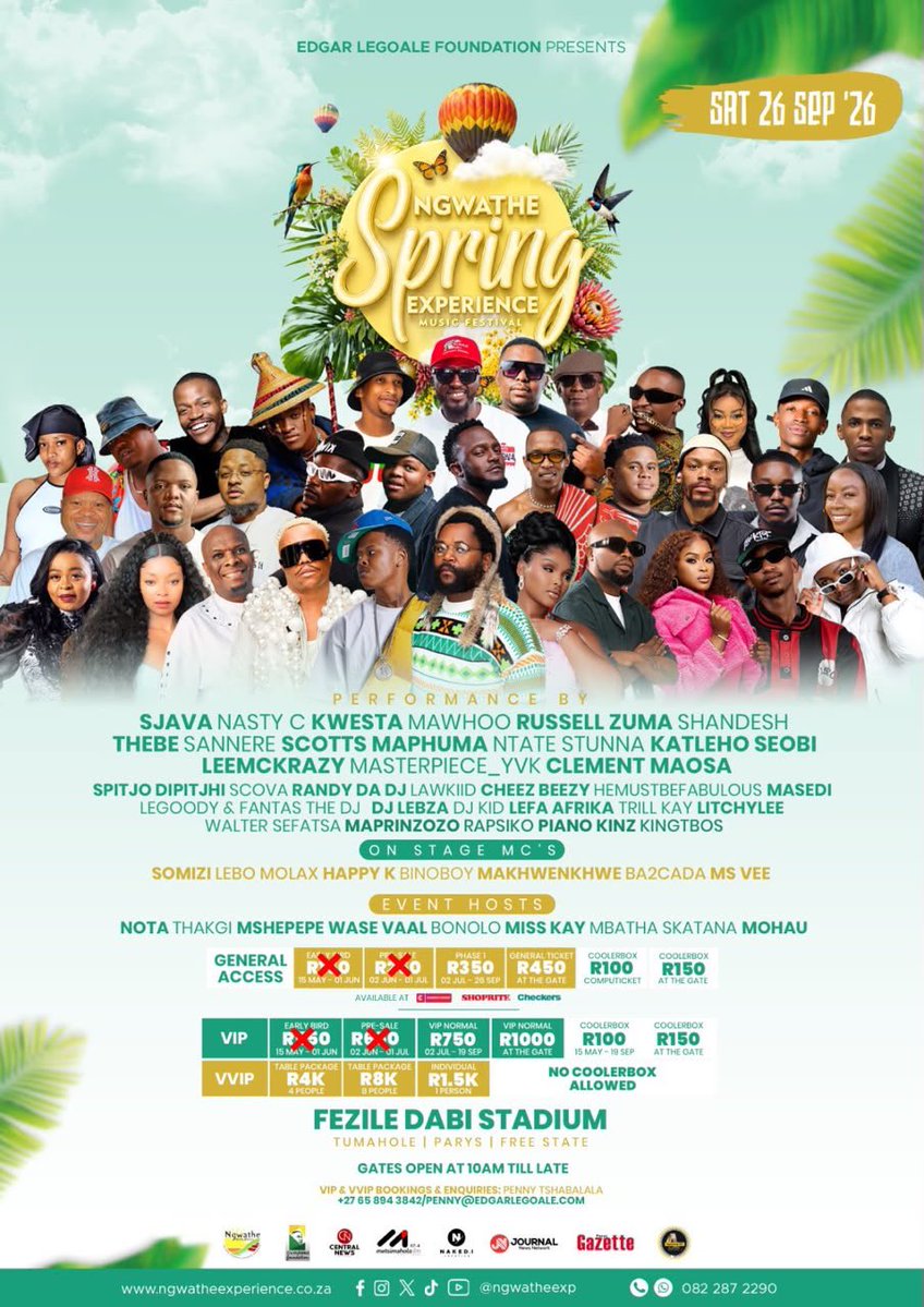 Manyangila's tweet photo. From Nasty C to Kwesta, Mawhoo to Shandesh, Scotts Maphuma to Masterpiece_YVK, the stars are coming out! ⭐🔥 Ngwathe Spring Experience is where you need to be this Saturday.
    #NgwatheSpringExperience https://t.co/TI3ewEil51
