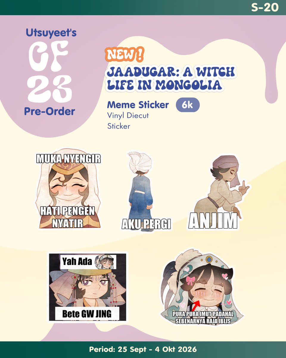 utsuyeet's tweet photo. [ Likes n RT appreciated! ❤️]  

Utsuyeet's #Comifuro23 Pre-Order Open! 
 
🛎️Pickup &amp; Mail Order (Both Days) 
⏳25 Sept - 4 Okt 2026 
🌠Fandom: Jaadugar, HSR, Genshin, ORB, ROR 
🔗PO link : https://t.co/GUbyQ7JXSz

#Comifuro23 #cf23 #comifuro23catalogue https://t.co/kM8L4NacOL
