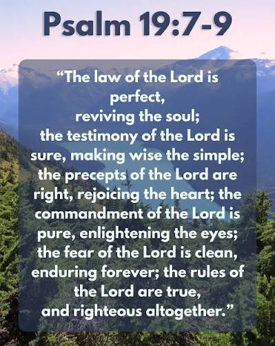 TheNextGenM's tweet photo. “The law of the LORD is perfect, 
reviving the soul; 
the testimony of the LORD is sure, 
making wise the simple; 
the precepts of the LORD are right, 
rejoicing the heart; 
the commandment of the LORD is pure, 
enlightening the eyes; … .” - Psalm 19:7-9 ESV https://t.co/efaC5g0Edg