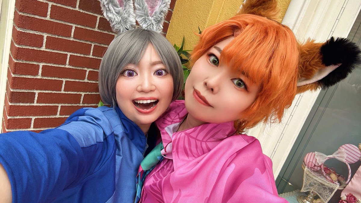 D_ringo's tweet photo. 【Dハロ仮装】

🐰🦊
最高の相棒❗️ジュディ＆ニック‼️

スニークはさっちゃんと自撮りしまくった🤳ジュディで自撮りするの楽しすぎる🐰✨
#Dハロ仮装2026
#Dハロ仮装 https://t.co/mSDRHt6whI
