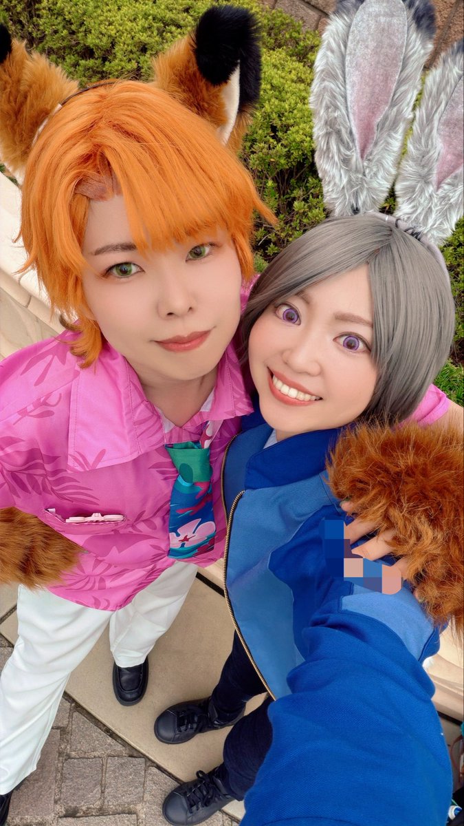 D_ringo's tweet photo. 【Dハロ仮装】

🐰🦊
最高の相棒❗️ジュディ＆ニック‼️

スニークはさっちゃんと自撮りしまくった🤳ジュディで自撮りするの楽しすぎる🐰✨
#Dハロ仮装2026
#Dハロ仮装 https://t.co/mSDRHt6whI