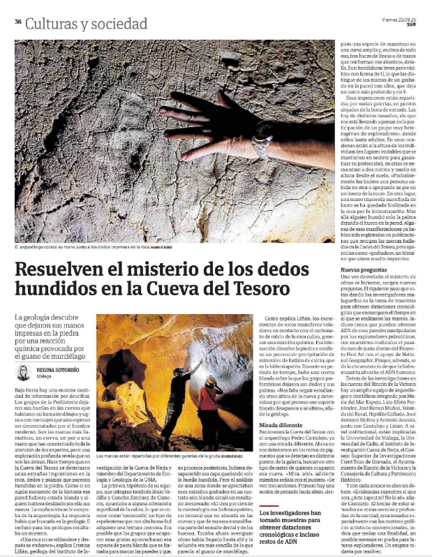 Arturodelp's tweet photo. 🟢 #PrensaImpresa | «Resuelven el misterio de los dedos hundidos en la Cueva del Tesoro» https://t.co/4VNEhcX4pC