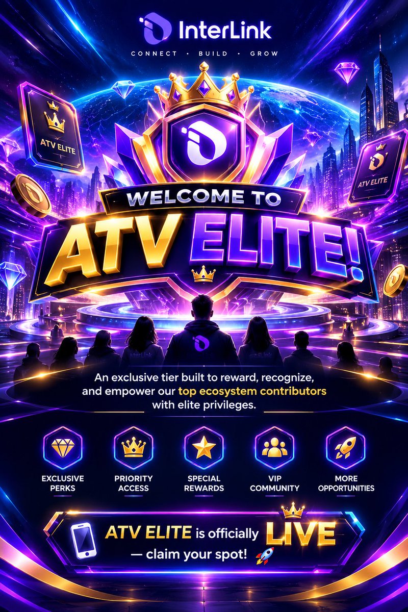 HingDina168's tweet photo. Welcome to ATV ELITE! 🏆💜
An exclusive tier built to reward, recognize, and empower our top ecosystem contributors with elite privileges.
📲 ATV ELITE is officially LIVE—claim your spot! 🚀
#InterLink #ITL #ITLG #ATV https://t.co/PelCQjfuAz