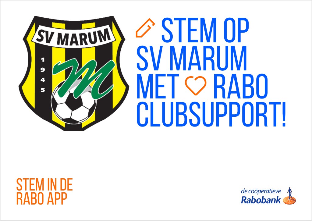 svmarum's tweet photo. Nog een paar dagen en dan is de stemperiode voor Rabo ClubSupport 2026 afgelopen.
 
Leden van Rabobank Noordenveld West Groningen hebben nog t/m 29 september de mogelijkheid hun stem uit te brengen En hoe meer stemmen, hoe hoger het bedrag voor SV Marum!

Breng je stem uit https://t.co/J9QlobY4Uw