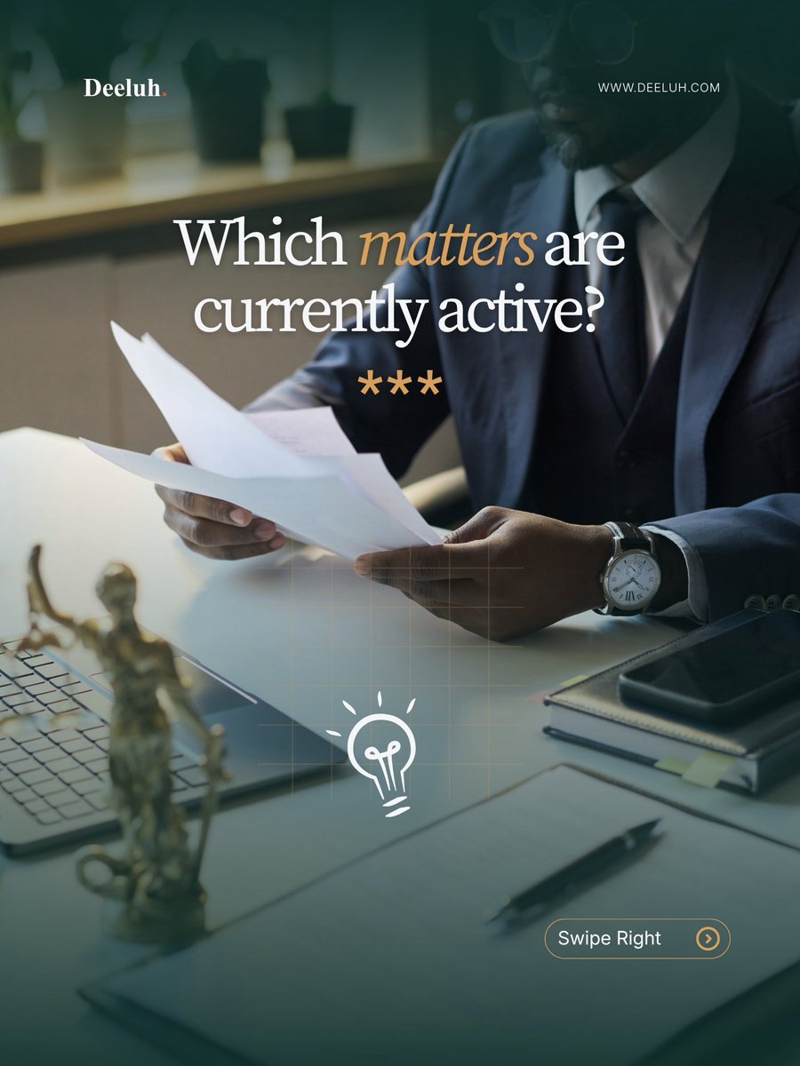 askdeeluh's tweet photo. Be honest - do you really know what's happening in your firm right now? 👀

With Deeluh, you do.

See the complete 7 on Instagram https://t.co/RUkmX89j0j

Visit Deeluh link in bio 🔗

#Deeluh #LegalTech #AskDeeluh #LawFirmOwner #ModernLawFirm https://t.co/3XtQmChzDz