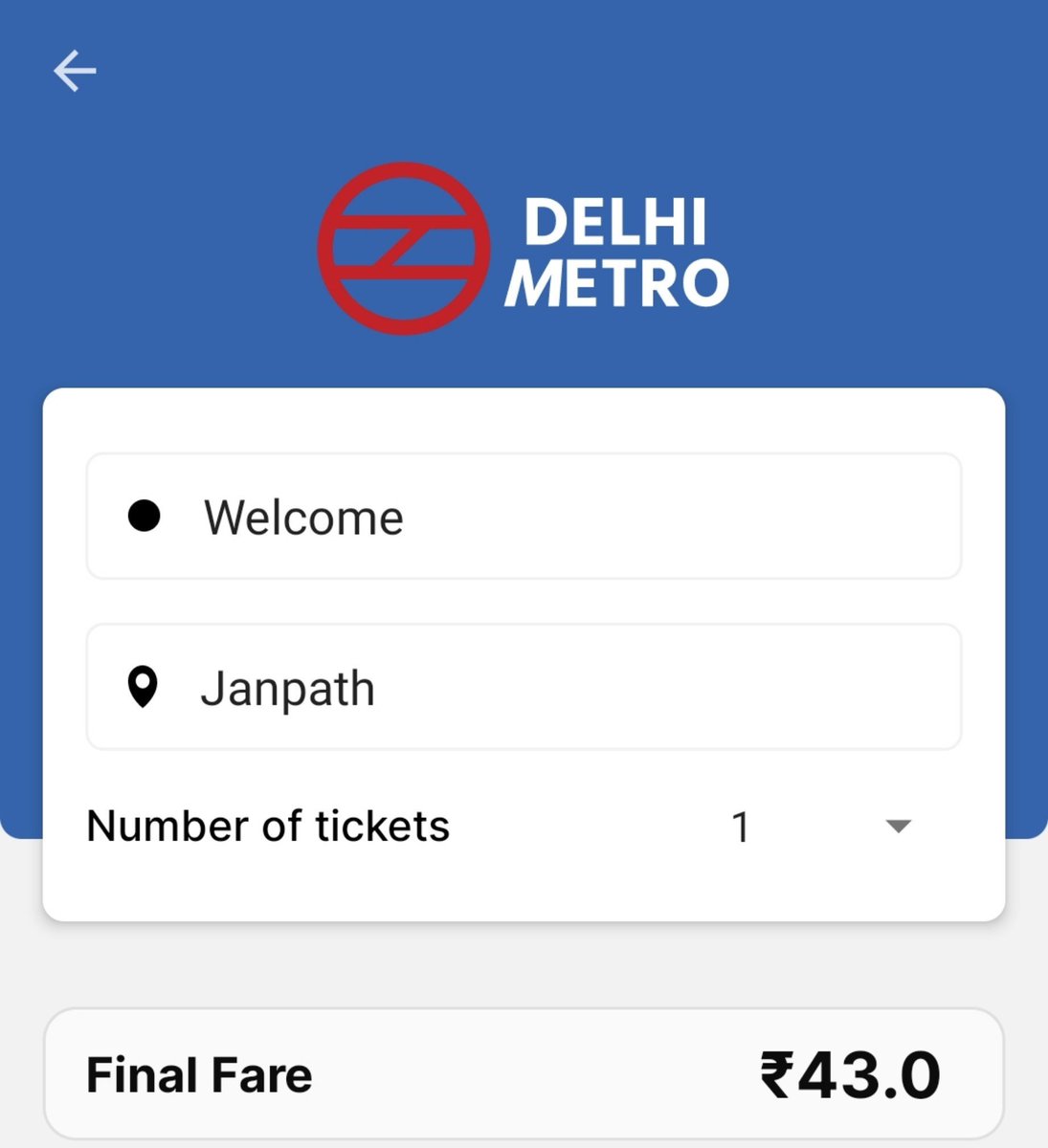 sumitbabra7's tweet photo. @OfficialDMRC @OfficialDMRC I was overcharged today after deboarding one station prior to my intended destination. Instead of the standard fare, I was charged an additional ₹10 upon exit.
Please look into this issue and process a refund:
Smart Card No: [83462454]
My boarding station - Welcome https://t.co/XdkkDSvF38