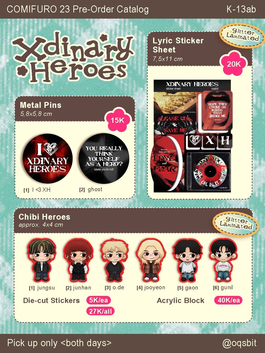 0qsbit's tweet photo. [ 🤍 &amp; 🔃 are appreciated! ]

Hii! my #CF23 PO catalog is finally here! 

🗓️ PO Period 25th Sept ~ 10th Oct
📦 PICK UP ONLY [both days]
📍 Warung Naon K-13ab

🌟 fandoms: minecraft, laufey, chappell roan, olivia rodrigo, beabadoobee, xdinary heroes, lngshot

#cf23catalog https://t.co/cUwZrnYI1h