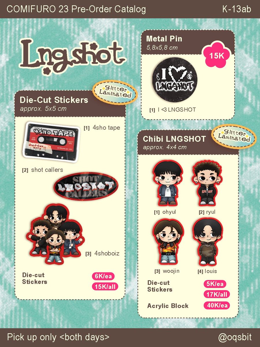 0qsbit's tweet photo. [ 🤍 &amp; 🔃 are appreciated! ]

Hii! my #CF23 PO catalog is finally here! 

🗓️ PO Period 25th Sept ~ 10th Oct
📦 PICK UP ONLY [both days]
📍 Warung Naon K-13ab

🌟 fandoms: minecraft, laufey, chappell roan, olivia rodrigo, beabadoobee, xdinary heroes, lngshot

#cf23catalog https://t.co/cUwZrnYI1h