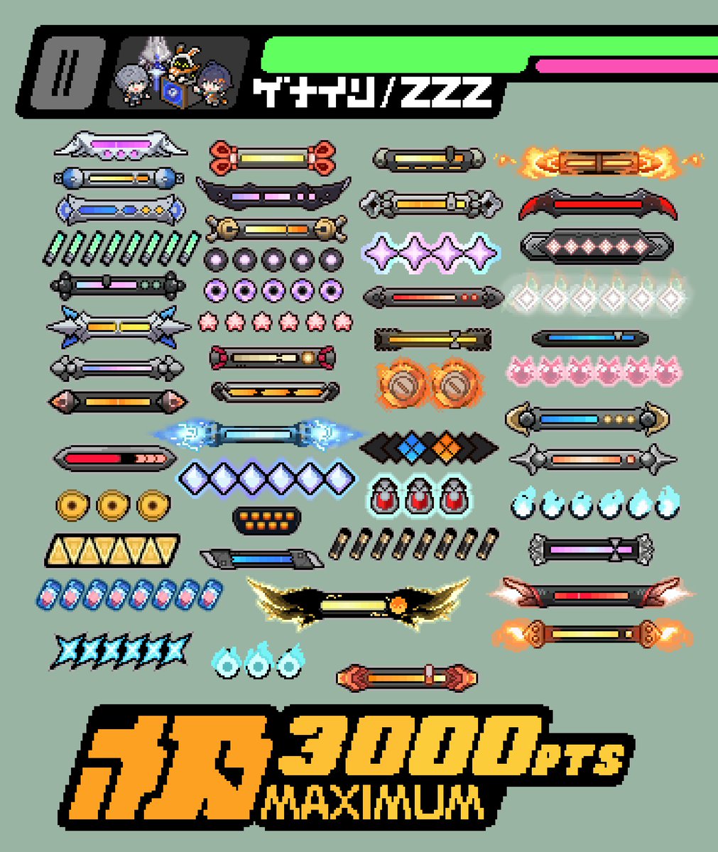 genain_p's tweet photo. ゼンゼロキャラのリソースゲージを全員分揃えました！
みんなはどれが誰のかちゃんとわかる…？ https://t.co/tuV4UA2cGt