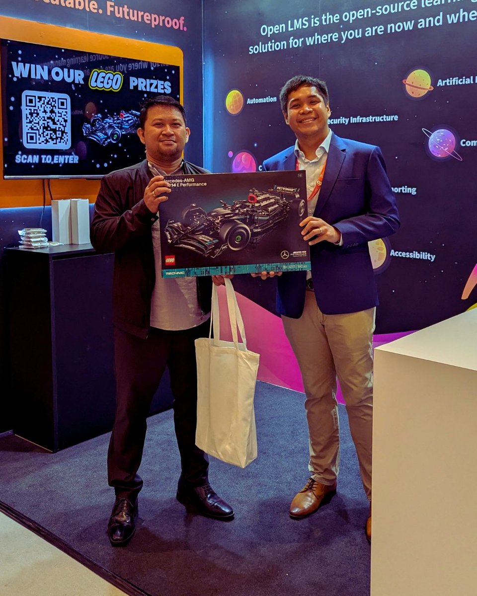 Open_LMS's tweet photo. That’s a wrap on @Bett_Asia 2026 in Kuala Lumpur! 🇲🇾⚡️ Big thanks to everyone who stopped by our booth to connect.

🎉 Big congrats to our LEGO prize giveaway winners:
🏆 Mark Anthony Papa of the DepEd 🇵🇭
🏆 Ts. Razali Abu Bakar of German-Malaysian Institute

#BettAsia #EdTech https://t.co/6mNH1h3xM7