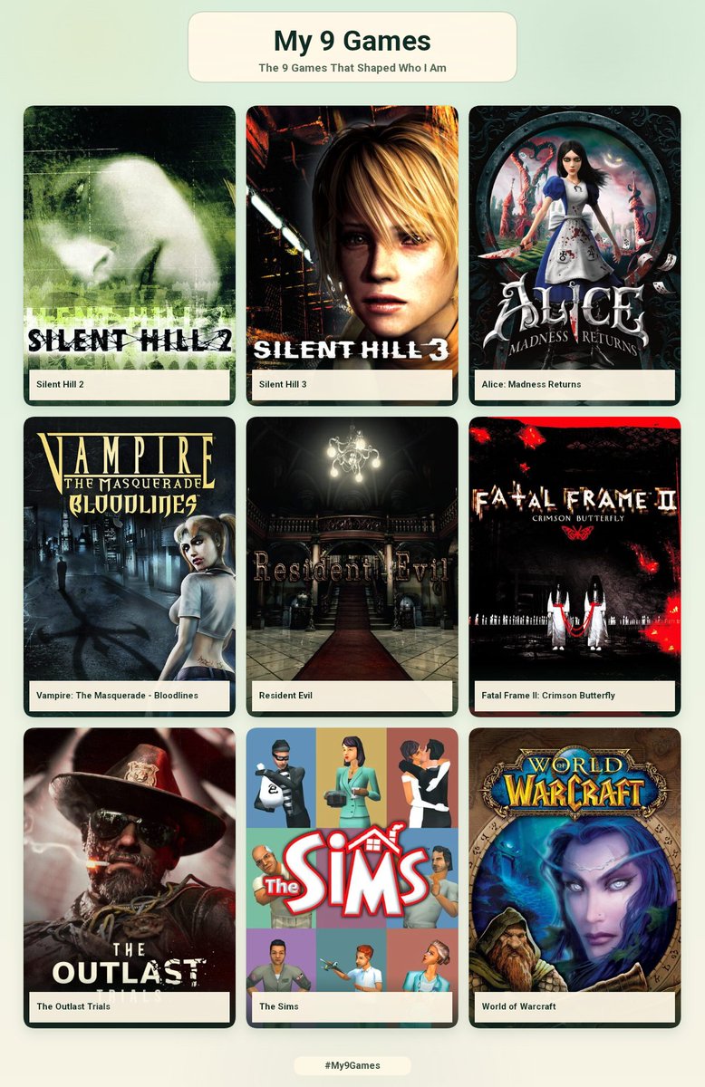 RAZ0RBLADEKISSX's tweet photo. my 9 games that shaped who i am 🕸️๋࣭ ⭑ https://t.co/NSyoG8UwQ1