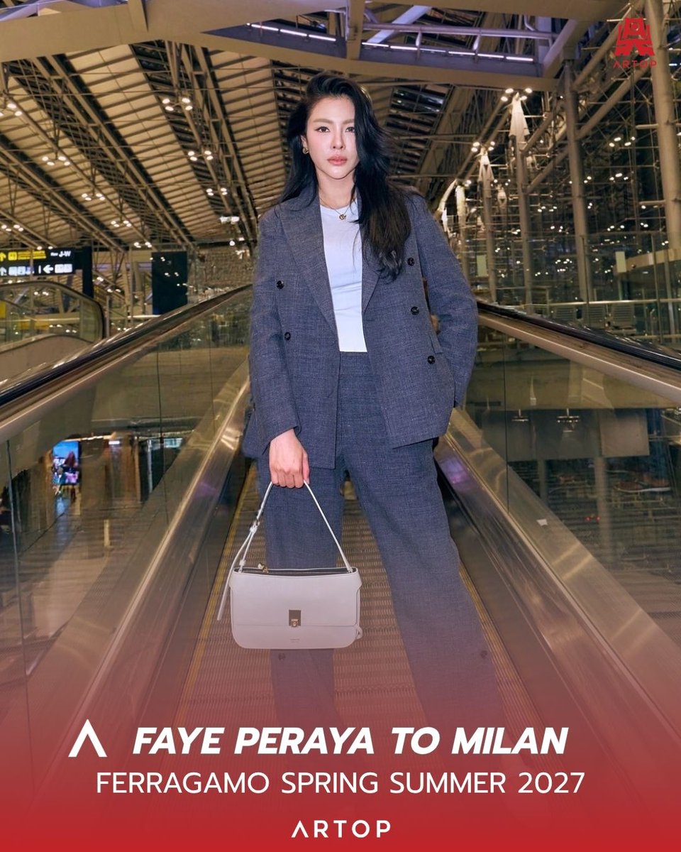 artopmedia's tweet photo. MILAN, HERE COMES FAYE PERAYA!
Faye is making her way to Milan for the FERRAGAMO SS27 Show
Get ready for another unforgettable fashion moment ❤️‍🔥
#Artopmedia
#FerragamoXFaye #FerragamoSS27 #MilanFashionWeek #FayePeraya #ฝ้ายพีรญา https://t.co/YVHHvqP0Mp
