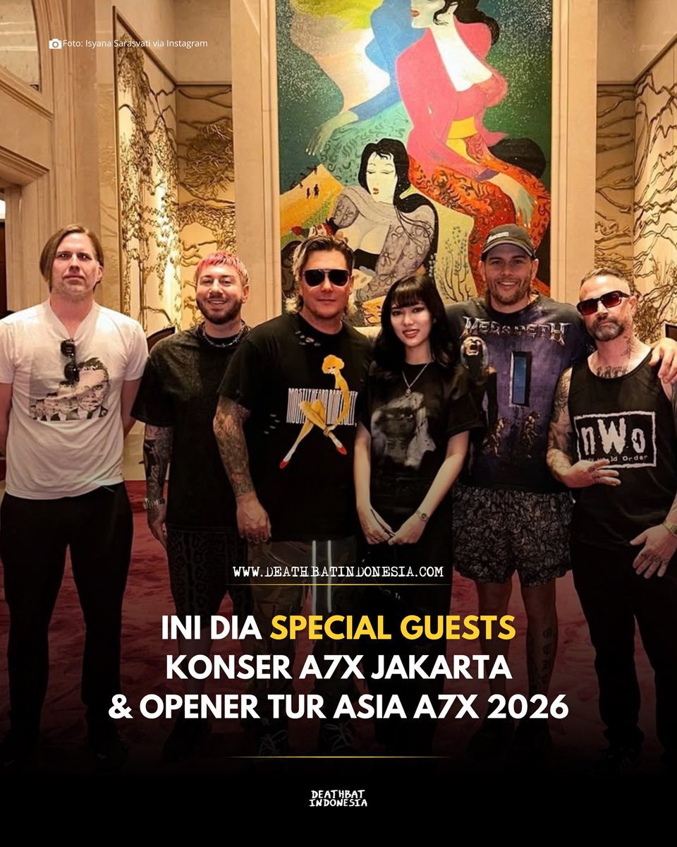 deathbatID's tweet photo. Tur Asia 2026 Avenged Sevenfold akan dibuka besok pada 25 September di Unifi Arena, Kuala Lumpur, Malaysia.

Ini dia musisi yang akan menjadi spesial guests &amp; opener untuk tur Asia 2026 A7X: https://t.co/Wf4TDDgNEP https://t.co/iq0h4hjqCC