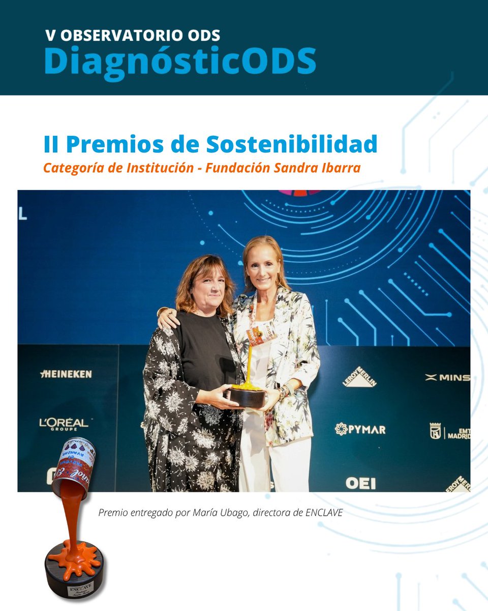 fundacionsi's tweet photo. 🧡 Un reconocimiento a una forma de entender la sostenibilidad poniendo a las personas en el centro.

La Fundación Sandra Ibarra ha sido reconocida en los II Premios de Sostenibilidad del V Observatorio ODS, organizado por EL ESPAÑOL @elespañolcom , ENCLAVE e Invertia. https://t.co/1r2BHkdTWu