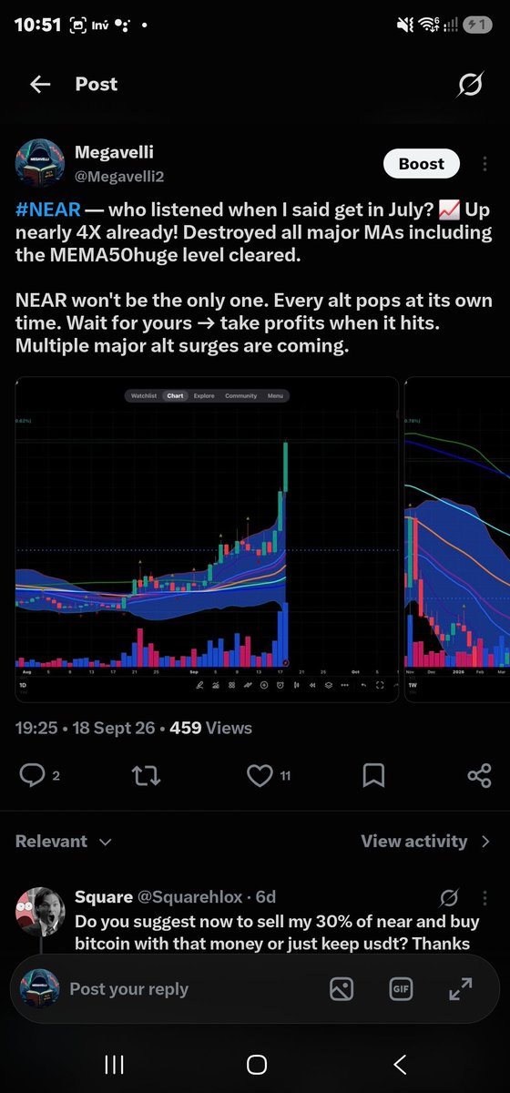 Megavelli2's tweet photo. #Near protocol — aggressive cup &amp; handle breakout 🚀
 
Absolute monster right now riding the AI narrative — up nearly 5x in just a few months.
 
Buying bottoms is where millionaires are made. 💎🙌 lets go 🚀🚀🚀🚀🚀🚀

#buyfear #sellgreed and repeat. https://t.co/ueTpa3Xm2B