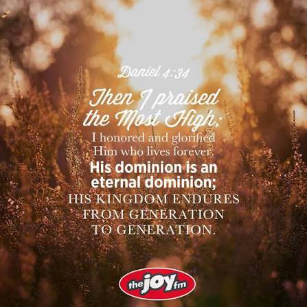 TheNextGenM's tweet photo. “At the end of the days I, Nebuchadnezzar, lifted my eyes to heaven, &amp; my reason returned to me, &amp; I blessed the Most High, &amp; praised &amp; honored him who lives forever, for his dominion is an everlasting dominion, &amp; his kingdom endures from generation to generation;” - Daniel 4:34 https://t.co/BYyGHE2C5o