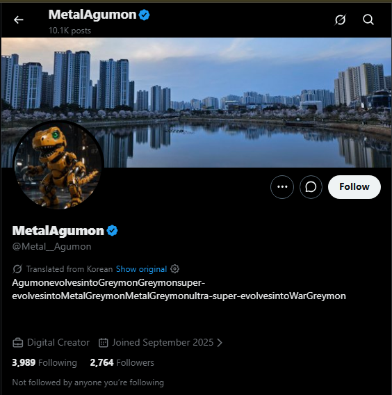 leduc0129's tweet photo. Imagine hiding behind an AI-slop dinosaur pfp and a paid blue checkmark just to spew cheap, racist ragebait for a crumb of attention. Pumping out over 10,000 posts in a single year while desperately begging for mutuals shows just how pathetic your need for validation is. https://t.co/jVyJVjxYyd