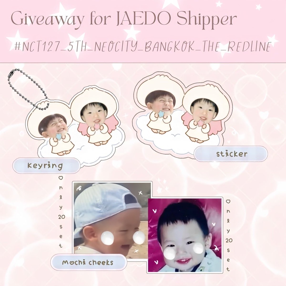 pituon11's tweet photo. Pls kindly rt 💚✨
Giveaway for 
#THE_REDLINE_BANGKOK 
At : Thammasat stadium 🏟️ date:31oct2026
rule rt and show this tweet 
𐔌.Sticker dicut50 ea
Keyring 50ea
Mochi cheeks baby jaedo20ea per member 
Time:tba ⏰
exchange pls dm ka 🙇🏻‍♀️
#NCT127_5TH_NEOCITY_BANGKOK_THE_REDLINE https://t.co/cDQIker0hG