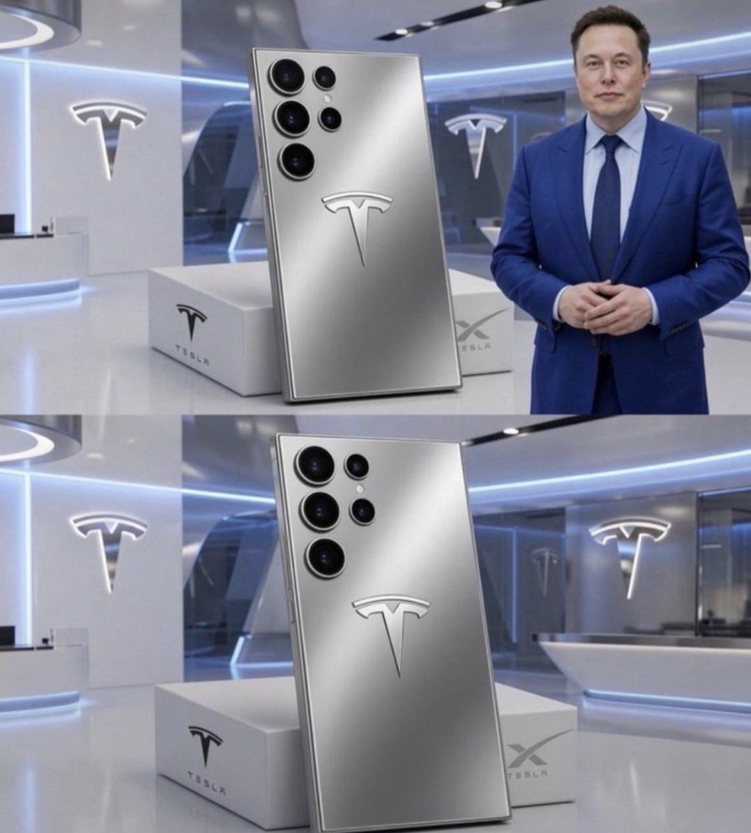 ElonMuskInvfc's tweet photo. Elon Musk offers you a brand new Tesla Phone for FREE. Would you accept?

A) Yes

B) No https://t.co/y6d8nTaARW
