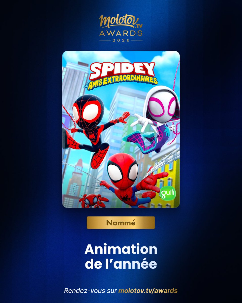 MolotovTV's tweet photo. Quel programme doit remporter l’award de l’animation de l’année ? Votez dès à présent sur ce lien : https://t.co/AoLDglsSNy 🏆 #MolotovTVAwards https://t.co/2jbiEVrBJc