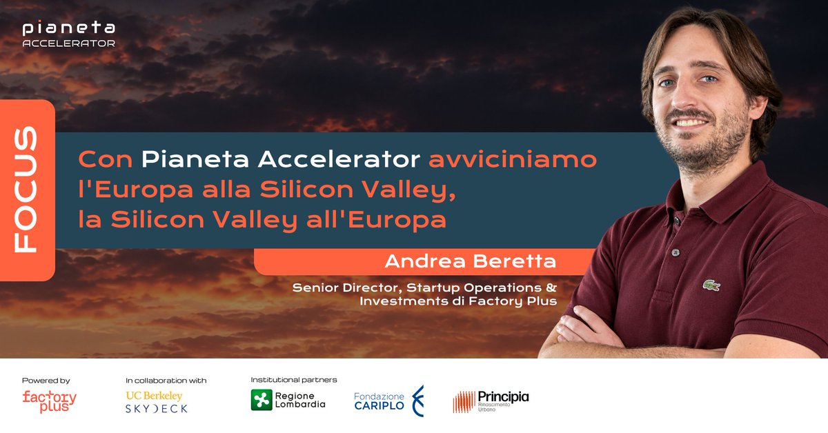 FactoryPlus_PR's tweet photo. Avvicinare l'Europa alla Silicon Valley, la Silicon Valley all'Europa: questo l'obiettivo di #PianetaAccelerator, il programma di accelerazione di Factory Plus in collaborazione con Berkeley SkyDeck.

Scopri di più nell'articolo a cura di Andrea Beretta: https://t.co/6D8NjaMQ41 https://t.co/7EX0dh2LaV