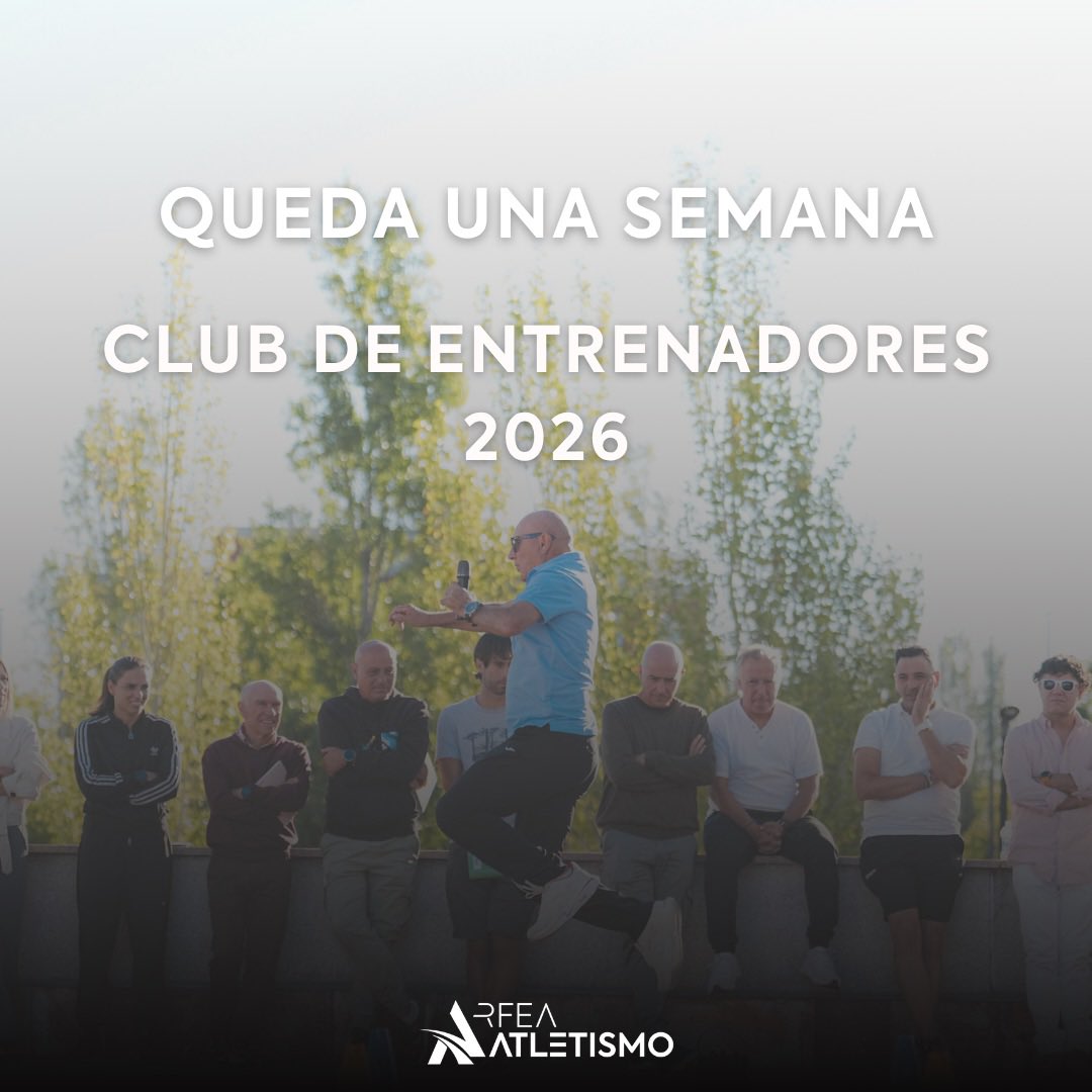 atletismoRFEA's tweet photo. 👉🏽En una semana comienzan las sesiones del Club de Entrenadores 2026

🗓️ Tres fines de semana 
🌍 Entrenadores nacionales e internacionales
💻 Ponencias online GRATIS para todos los entrenadores con licencia nacional RFEA

Reserva tu acceso por 0 € 👇🏽

🔗 https://t.co/umE5NAkrdu https://t.co/18fVjmjV7k