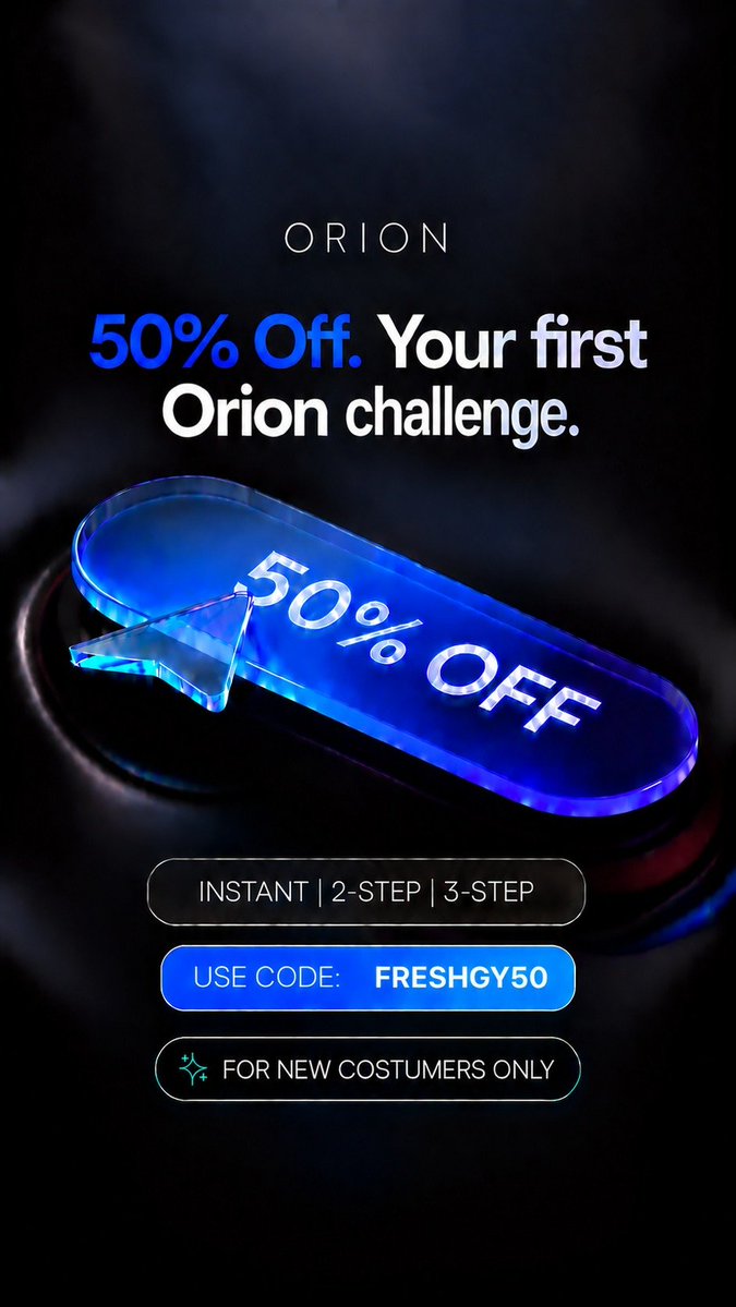 FRESH___GUY's tweet photo. 🚨NEW PARTNERSHIP ANNOUNCEMENT!🚨

I’m excited to officially announce my partnership with @Orionfundedcom 🤝🔥

I’m now working with Orion Funded to bring even more opportunities to my community.

And we’re starting with something BIG. 👀

🎁 $50,000 GIVEAWAY coming soon
💰 5 × $10K accounts for 5 winners

But that’s not all…

I’ve also got an exclusive 50% OFF offer for my community! 🔥

Use my code [BEENOMARFX] to get 50% OFF your first Orion challenge — including all challenge types and Instant accounts.

More details about the giveaway dropping soon. 👀🚀

Let’s make some noise with @orionfundedcom! 🦅🔥