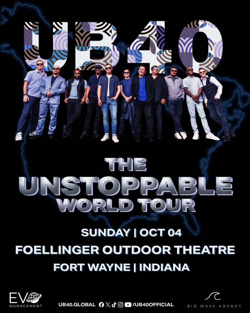 UB40OFFICIAL's tweet photo. Due to unforeseen circumstances our show on Sunday, October 4th, at the Foellinger Theatre in Fort Wayne, Indiana has been cancelled.

We’re so sorry to disappoint those who had bought tickets to the show.

Refunds are available at point of purchase.

Big Love UB40 https://t.co/DRO6R364v9
