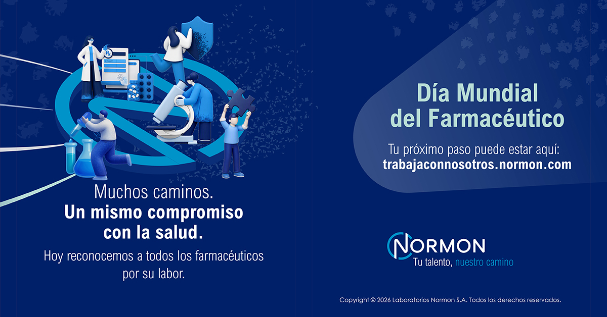 Normon_lab's tweet photo. Con motivo del Día Mundial del Farmacéutico, queremos reconocer la labor de todos los profesionales farmacéuticos, estén donde estén, y especialmente aquellos que trabajan en Normon desde todas sus áreas. 
#DíaMundialDelFarmacéutico #SomosNormon #LaSaludNuestroCamino https://t.co/EcctpzhXH4