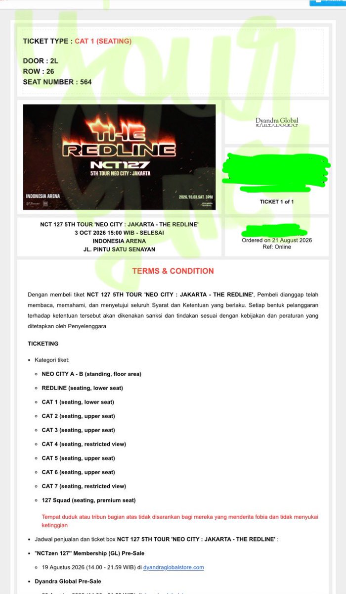 yourzmcy's tweet photo. WTS TIKET NCT REDLINE
cat 1
(only 1 tix)
4.2 (aku beli pake jastip)

no dp
full cod setelah jadi wb
no hnr pliss

wtb wts tiket nct redline https://t.co/0RghTdvP8C