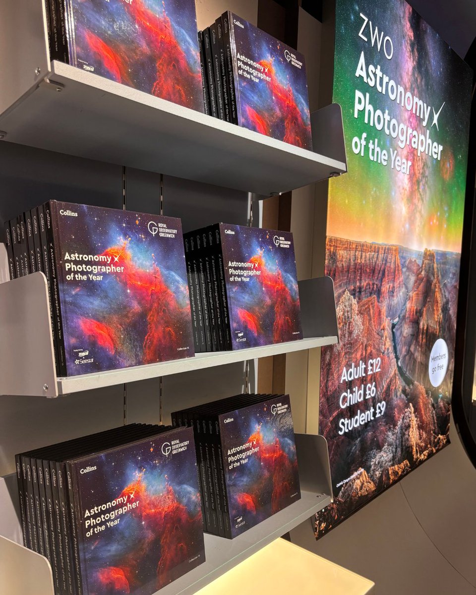 CollinsAstro's tweet photo. We had a wonderful time at the @zwoastro #AstronomyPhotographerOfTheYear exhibition at the National Maritime Museum this week - come with us for a sneak peek ✨📸

📚 Pick up your early copy of the exhibition collection from the museum shop now!

#APY18 #Astronomy https://t.co/eCRWSaAL8U