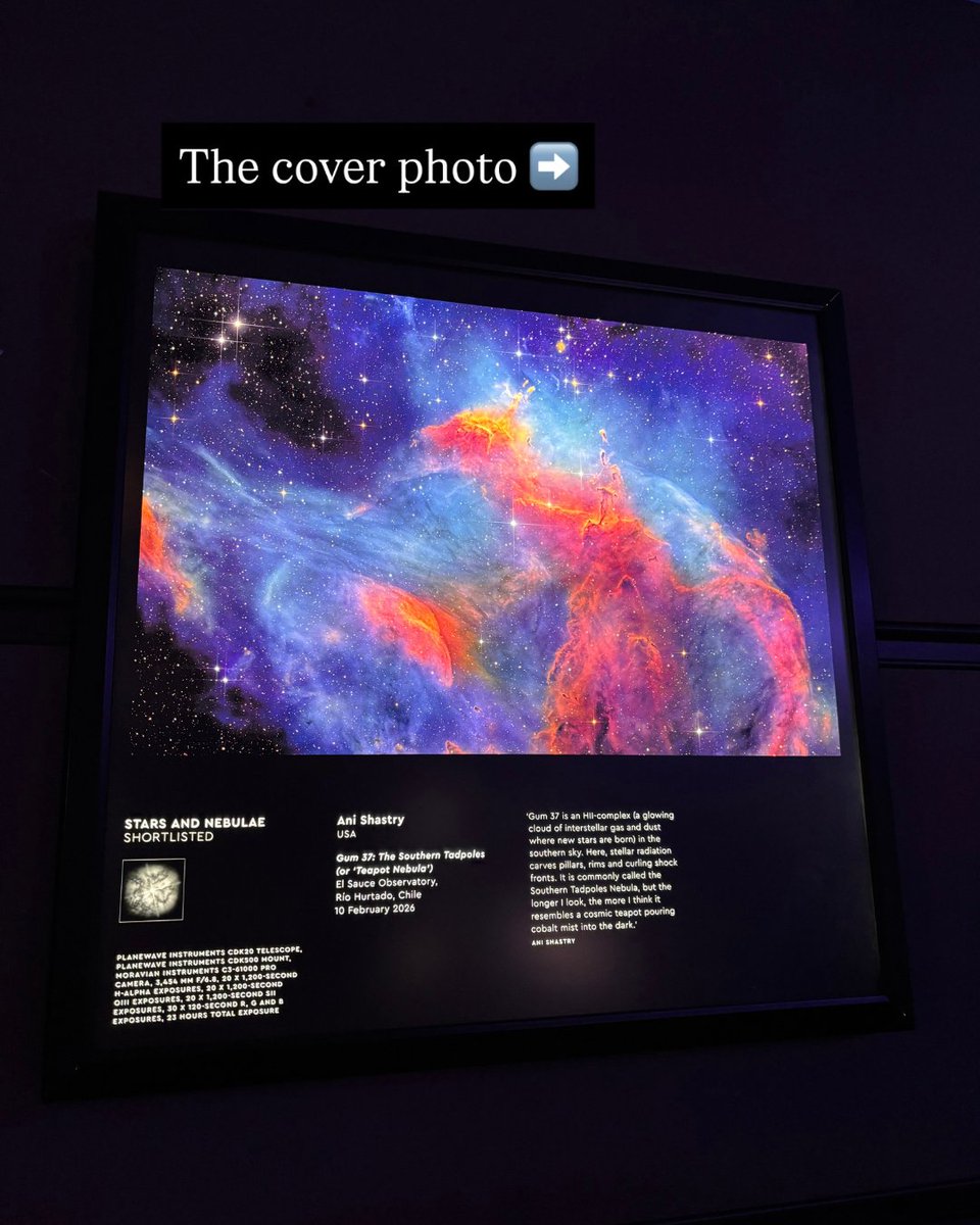 CollinsAstro's tweet photo. We had a wonderful time at the @zwoastro #AstronomyPhotographerOfTheYear exhibition at the National Maritime Museum this week - come with us for a sneak peek ✨📸

📚 Pick up your early copy of the exhibition collection from the museum shop now!

#APY18 #Astronomy https://t.co/eCRWSaAL8U
