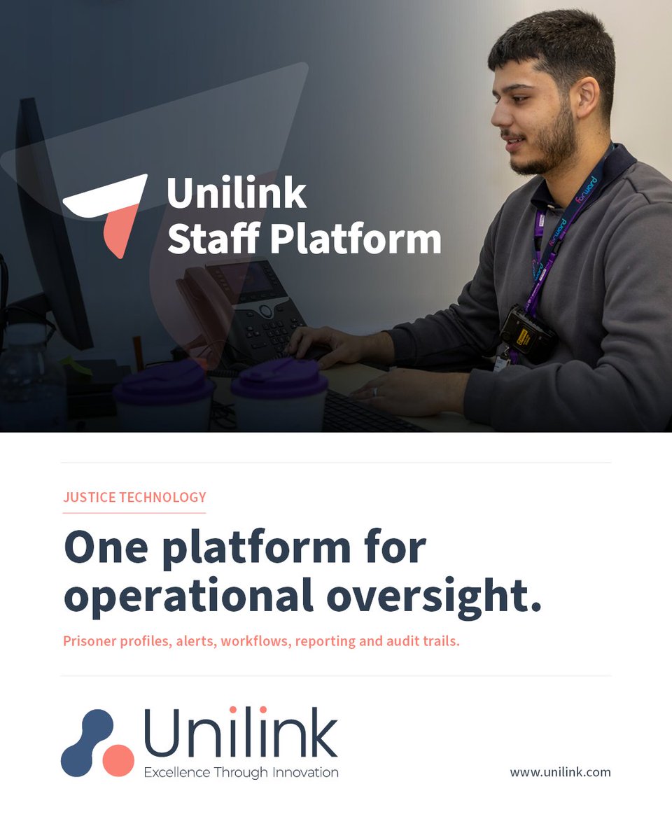 UnilinkSW's tweet photo. https://t.co/UO9gh4bRqO maintains a continuous offender record across custody, release and community supervision. Case data, workflows and operational insight are held in one secure view, giving prison and probation professionals consistent information across the case journey. https://t.co/ghZtnl8fuy