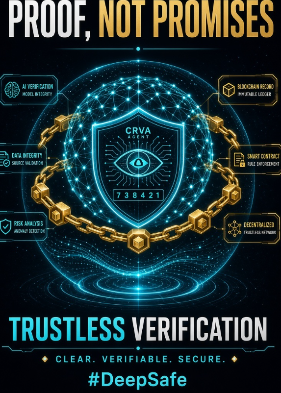 Flappy981's tweet photo. #CRVA #BlockchainAI #Web3 #DecentralizedVerificationProof, Not Promises. DeepSafe’s CRVA Agent is building the universal verification layer for AI + Blockchain.
Random. Cryptographic. Trustless.Clear. Verifiable. Secure.#DeepSafe @DeepSafe_AI https://t.co/tYrgZAbB0l