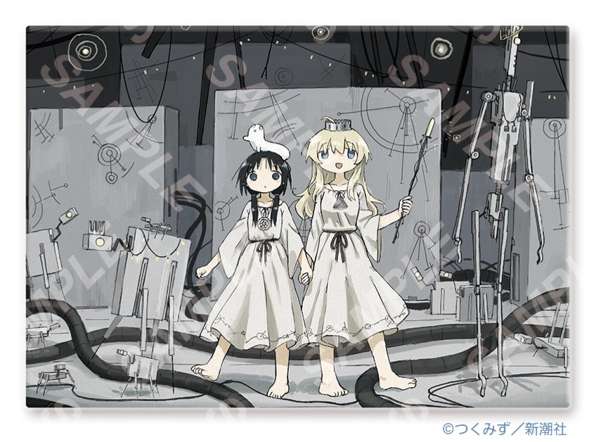 comicbunch25's tweet photo. 【お知らせ】
「バンチ25周年展」で販売された『少女終末旅行』描き下ろしグッズを、10月2日（金）12時より新潮ショップにて数量限定で販売いたします。販売開始まで今しばらくお待ちください。

▼販売期間
10/2(金) 12:00 ～ 10/23(金) 12:00

▼販売サイト
新潮ショップ
https://t.co/elZzwq8W2e https://t.co/KU8CXZ1zXK