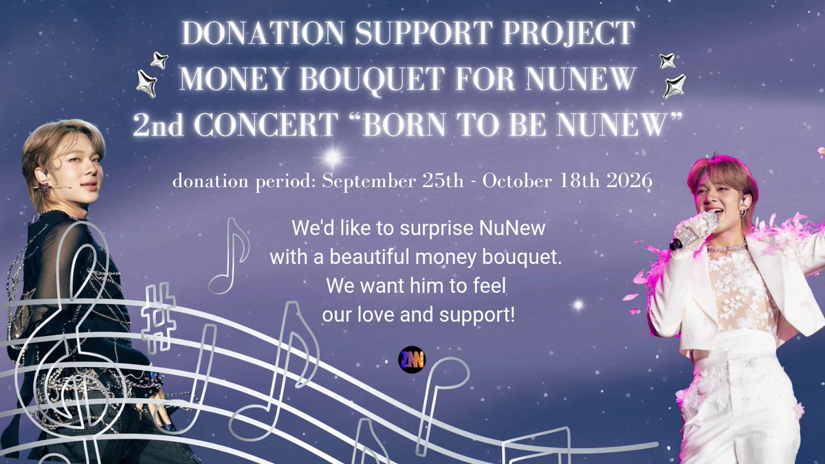 ZeeNuNewGERmany's tweet photo. 🎼 BORN TO BE NUNEW 🎤

To show our love and support to NuNew we want to prepare a money bouquet for the concert.

We really appreciate your help for this project 🙏

Donation form: https://t.co/wcd2ZfQ4VL

NUNEW CONCERT AT IMPACT
#NuNew2ndConcert
#NuNew https://t.co/ThkmVscZck