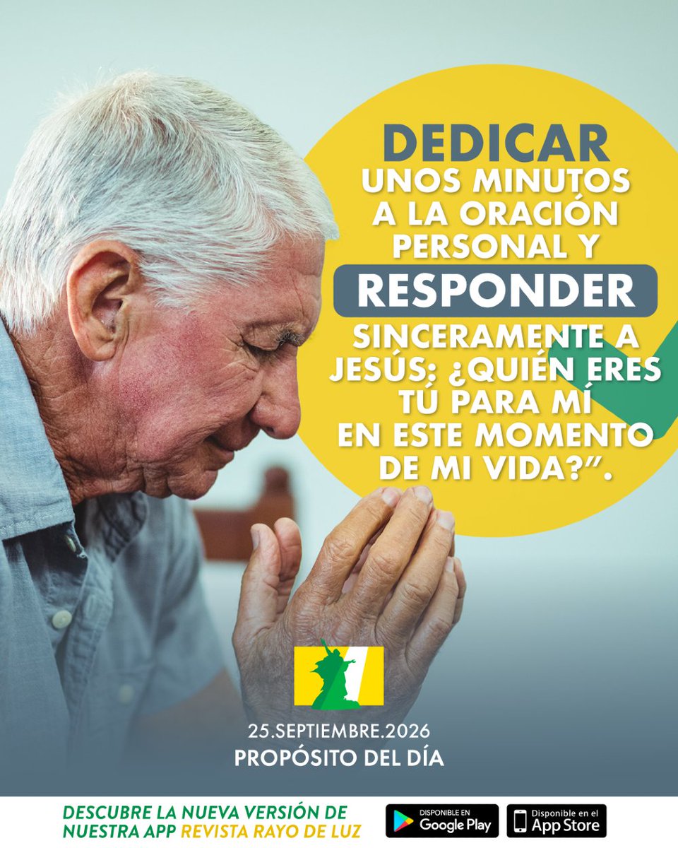 rayodeluzrd's tweet photo. Detenernos a orar 🙏🏽 también es permitir que Jesús nos haga preguntas profundas. ✝️ Más allá de respuestas aprendidas, deja que tu corazón hable. 💚💛 Tal vez allí descubras cómo quiere encontrarte y acompañarte hoy. 
 
#PropositodelDia #RevistaRDL #RayodeLuz https://t.co/OPFfqEIDbP